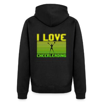 I love cheerleading - Unisex Premium Bio Zip Hoodie - Schwarz - Hinten - Nico (187cm)