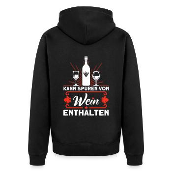 Wein Weinliebhaber Weintrinker Weinfest Geschenk - Unisex Premium Bio Zip Hoodie - Schwarz - Hinten - Nico (187cm)