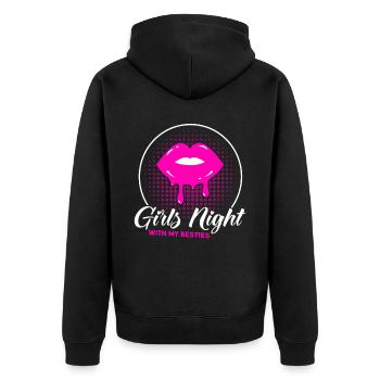 Trauzeugin Mädelsabend Party Damen Geschenk - Unisex Premium Bio Zip Hoodie - Schwarz - Hinten - Nico (187cm)