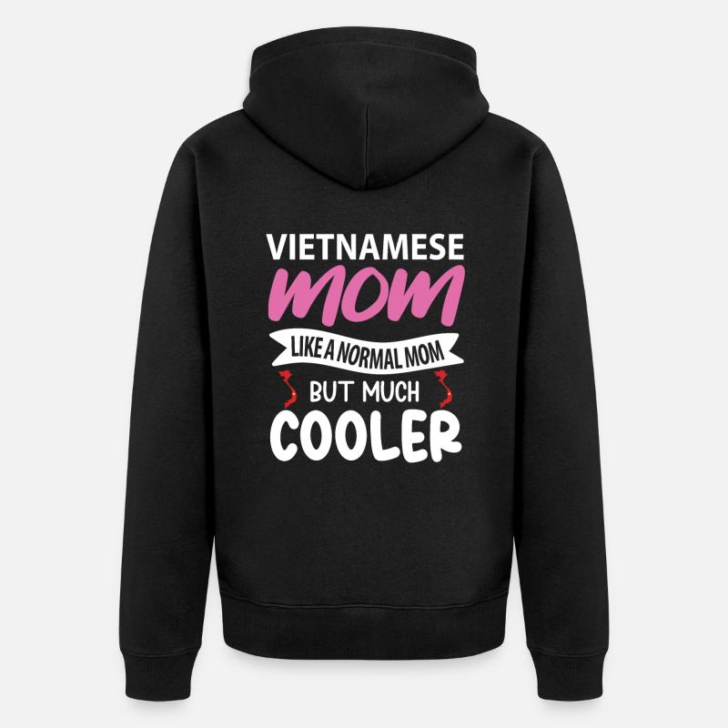 Cadeau de mère vietnamienne - Veste à capuche bio Premium Unisexe - noir