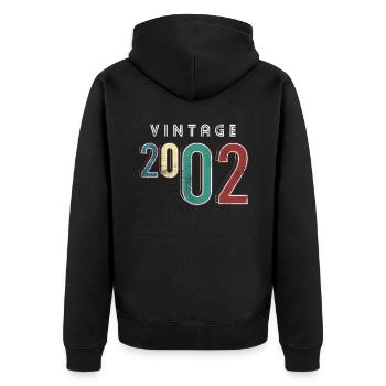 Millésime 2002 Anniversaire Année de naissance 2002 - Veste à capuche bio Premium Unisexe - noir - Dos - Nico (187cm)