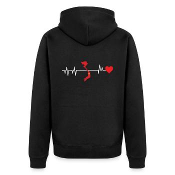 Vietnam heartbeat cadeau - Veste à capuche bio Premium Unisexe - noir - Dos - Nico (187cm)