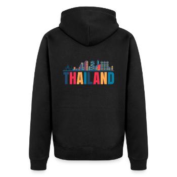 Schönheit Von Thailand geschenk - Unisex Premium Bio Zip Hoodie - Schwarz - Hinten - Nico (187cm)