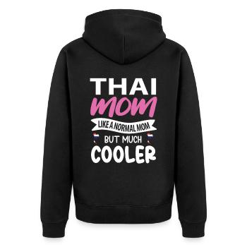 Thailändisches Mama geschenk - Unisex Premium Bio Zip Hoodie - Schwarz - Hinten - Nico (187cm)