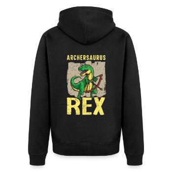 Archersaurus Rex Archer Tir à l’arc Dino Dinosaure - Veste à capuche bio Premium Unisexe - noir - Dos - Nico (187cm)