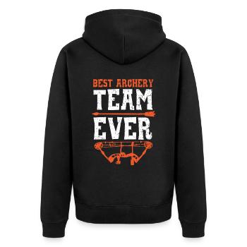 Best Archery Team Ever Shoot Arrows Archer Bowman - Unisex Premium Organic Zip Hoodie - black - Back - Nico (187cm)