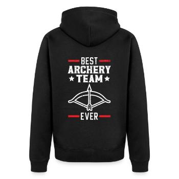 Best Archery Team Ever Shoot Arrows Archer Bowman - Unisex Premium Organic Zip Hoodie - black - Back - Nico (187cm)