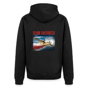Brandbekämpfung Waldrand Löschflugzeug Vintage - Unisex Premium Bio Zip Hoodie - Schwarz - Hinten - Nico (187cm)
