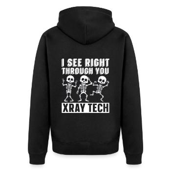 X-ray Technician Radiology Hospital Gift - Unisex Premium Organic Zip Hoodie - black - Back - Nico (187cm)
