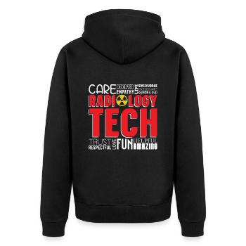 X-ray Technician Hospital Radiology Gift - Unisex Premium Organic Zip Hoodie - black - Back - Nico (187cm)