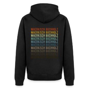 Maerkisch Buchholz Stadt Retro Vintage - Unisex Premium Bio Zip Hoodie - Schwarz - Hinten - Nico (187cm)