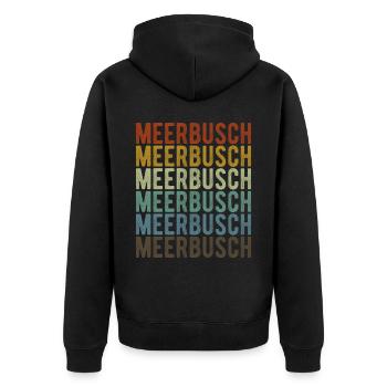 Meerbusch City Retro Vintage - Unisex Premium Organic Zip Hoodie - black - Back - Nico (187cm)