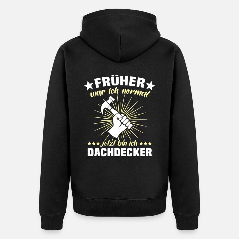 Dachdecker Dachspengler Dachklempner - Unisex Premium Bio Zip Hoodie - Schwarz