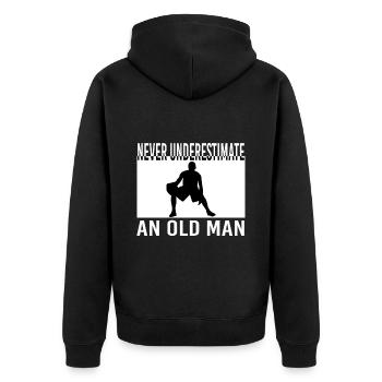 Proud Basketball Player An Old Man Gift Idea - Unisex Premium Bio Zip Hoodie - Schwarz - Hinten - Nico (187cm)