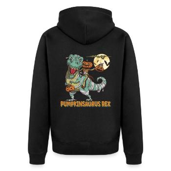 Pumpkinsaurus Dinosaure Drôle Halloween T Rex - Veste à capuche bio Premium Unisexe - noir - Dos - Nico (187cm)