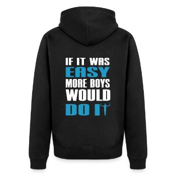 Gymnast Fan If It Was Easy More Boys Would Do It - Unisex Premium Organic Zip Hoodie - black - Back - Nico (187cm)