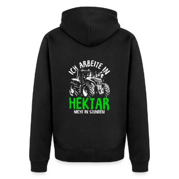 Beruf Bauer Traktor Landwirt Landwirtschaft Agrar - Unisex Premium Bio Zip Hoodie - Schwarz - Hinten - Nico (187cm)