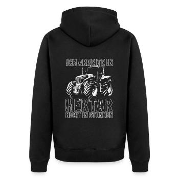 Beruf Bauer Traktor Landwirt Landwirtschaft Agrar - Unisex Premium Bio Zip Hoodie - Schwarz - Hinten - Nico (187cm)