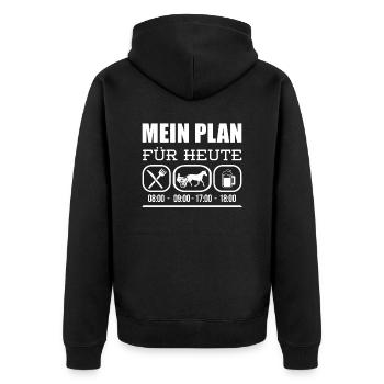 Trabrennpferd Trabrennsport Pferdesport Pferde - Unisex Premium Bio Zip Hoodie - Schwarz - Hinten - Nico (187cm)