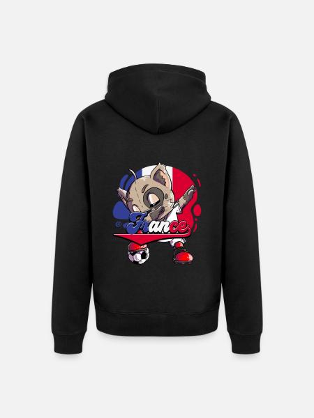 Frankreich Fußball - Unisex Premium Bio Zip Hoodie - Schwarz