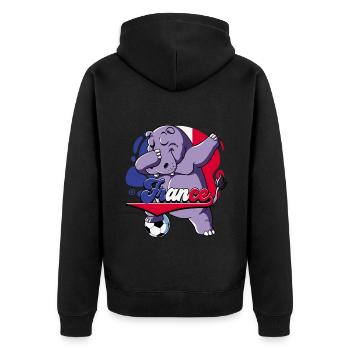 Frankreich Fußball - Unisex Premium Bio Zip Hoodie - Schwarz - Hinten - Nico (187cm)