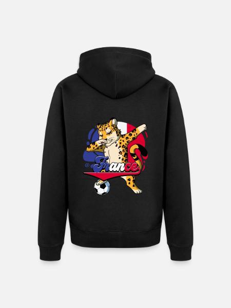 Frankreich Fußball - Unisex Premium Bio Zip Hoodie - Schwarz