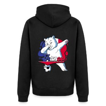 Frankreich Fußball - Unisex Premium Bio Zip Hoodie - Schwarz - Hinten - Nico (187cm)