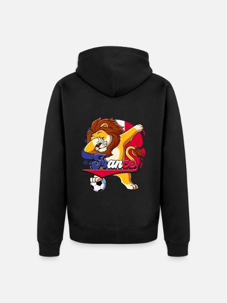Frankreich Fußball - Unisex Premium Bio Zip Hoodie - Schwarz