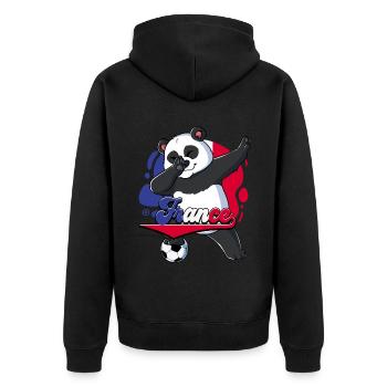 Frankreich Fußball - Unisex Premium Bio Zip Hoodie - Schwarz - Hinten - Nico (187cm)