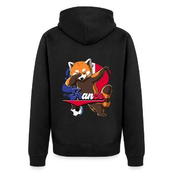 Frankreich Fußball - Unisex Premium Bio Zip Hoodie - Schwarz - Hinten - Nico (187cm)