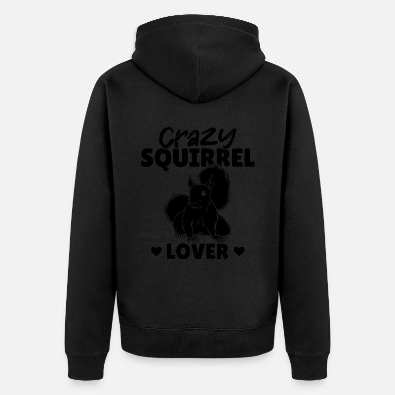 Eichhörnchen, Eichhörnchen, niedlicher - Unisex Premium Bio Zip Hoodie - Schwarz