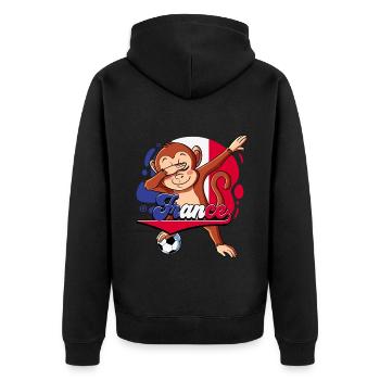 Frankreich Fußball - Unisex Premium Bio Zip Hoodie - Schwarz - Hinten - Nico (187cm)