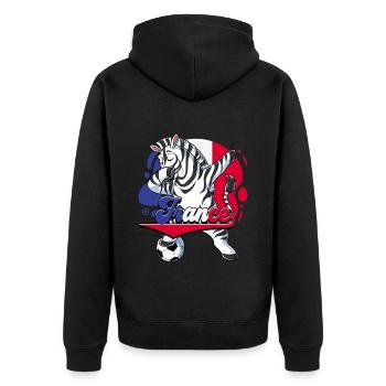 Frankreich Fußball - Unisex Premium Bio Zip Hoodie - Schwarz - Hinten - Nico (187cm)