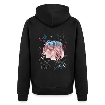 Manga Girl avec Casque Anime - Veste à capuche bio Premium Unisexe - noir - Dos - Nico (187cm)