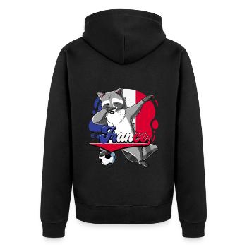 Frankreich Fußball - Unisex Premium Bio Zip Hoodie - Schwarz - Hinten - Nico (187cm)