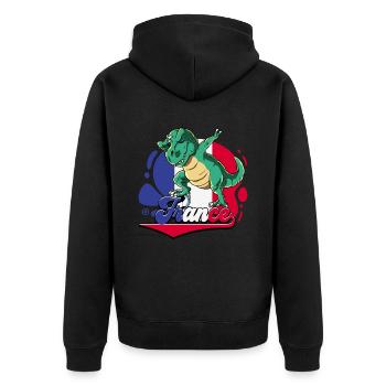 Frankreich Fußball - Unisex Premium Bio Zip Hoodie - Schwarz - Hinten - Nico (187cm)