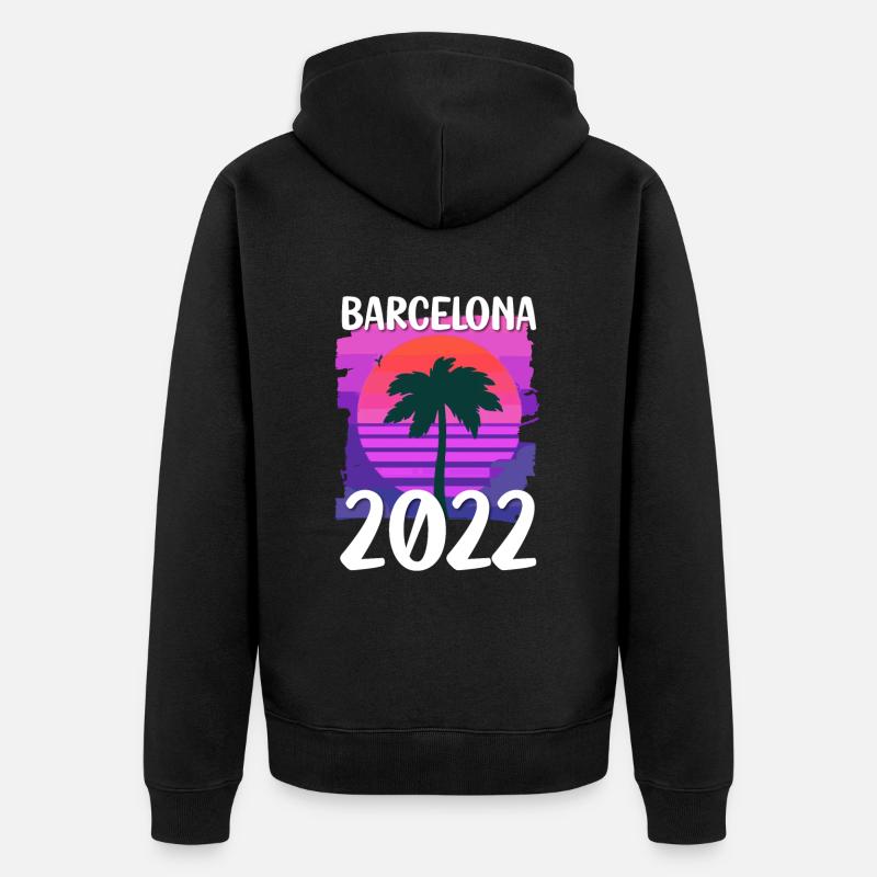 Barcelone 2022 - Veste à capuche bio Premium Unisexe - noir