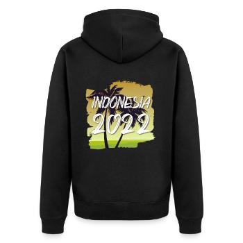 Indonesia 2022 - Unisex Premium Bio Zip Hoodie - Schwarz - Hinten - Nico (187cm)