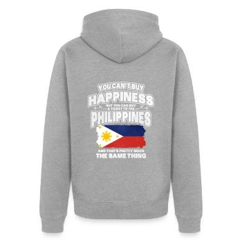 Philippinen - Unisex Premium Bio Zip Hoodie - Grau meliert - Hinten - Nico (187cm)