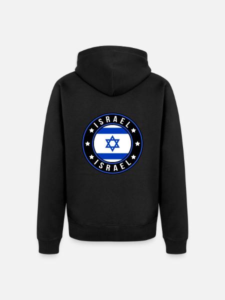 Israel - Unisex Premium Organic Zip Hoodie - black