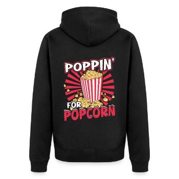 Poppin For Popcorn - Unisex Premium Organic Zip Hoodie - black - Back - Nico (187cm)