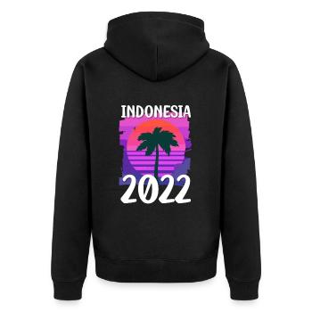 Indonesia 2022 - Unisex Premium Bio Zip Hoodie - Schwarz - Hinten - Nico (187cm)