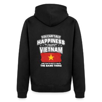 Vietnam - Veste à capuche bio Premium Unisexe - noir - Dos - Nico (187cm)