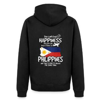 Philippinen - Unisex Premium Bio Zip Hoodie - Schwarz - Hinten - Nico (187cm)