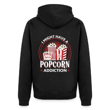J’ai peut-être une recherche de pop-corn - Veste à capuche bio Premium Unisexe - noir - Dos - Nico (187cm)