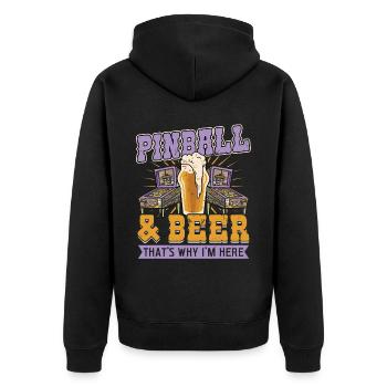 Flipper Und Bier - Unisex Premium Bio Zip Hoodie - Schwarz - Hinten - Nico (187cm)