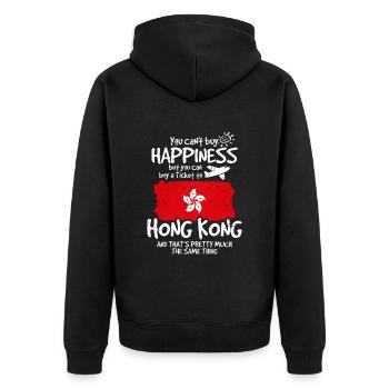 Hong Kong - Veste à capuche bio Premium Unisexe - noir - Dos - Nico (187cm)