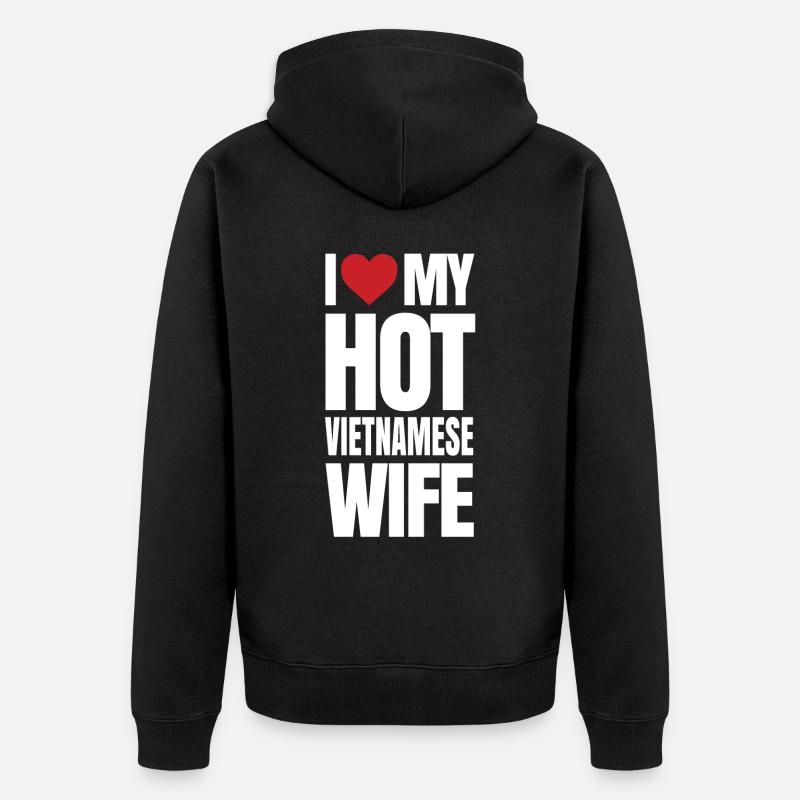 Vietnamesisches Ehefrauengeschenk - Unisex Premium Bio Zip Hoodie - Schwarz