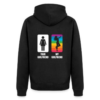 Lgbtq-gleichstellungsgeschenk - Unisex Premium Bio Zip Hoodie - Schwarz - Hinten - Nico (187cm)