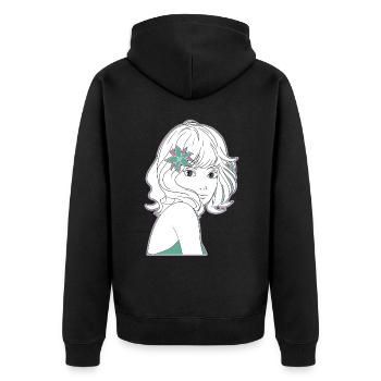 Manga Girl Anime - Veste à capuche bio Premium Unisexe - noir - Dos - Nico (187cm)